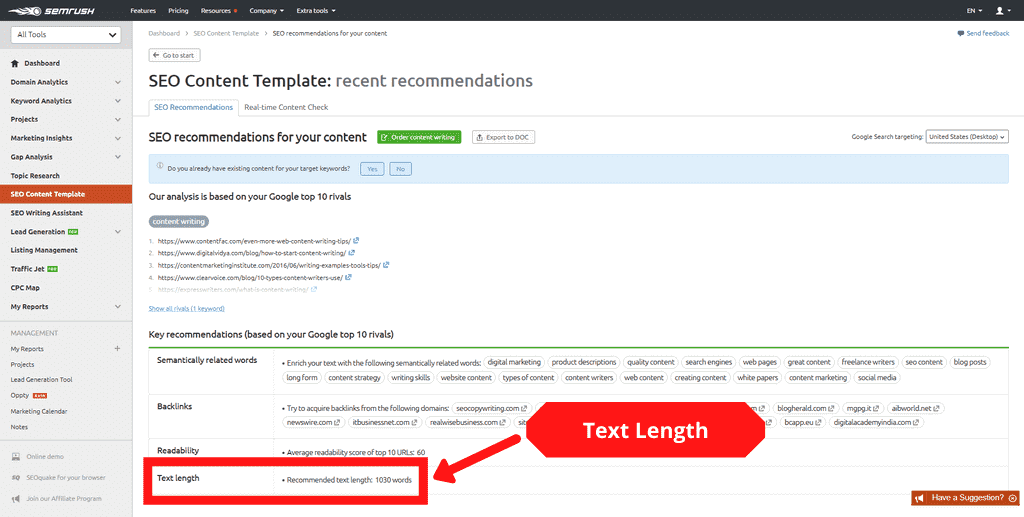 Idle Text Length For SEO Copywriting