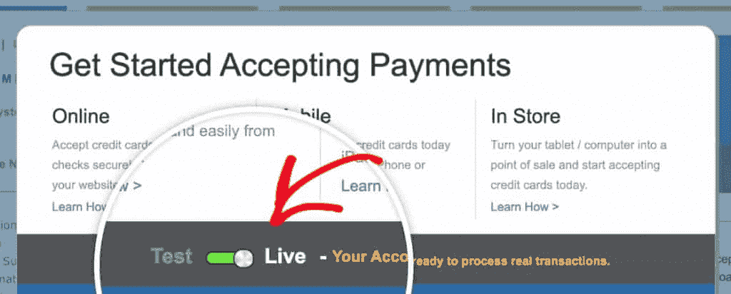 Authorize.Net Account In Live Mode