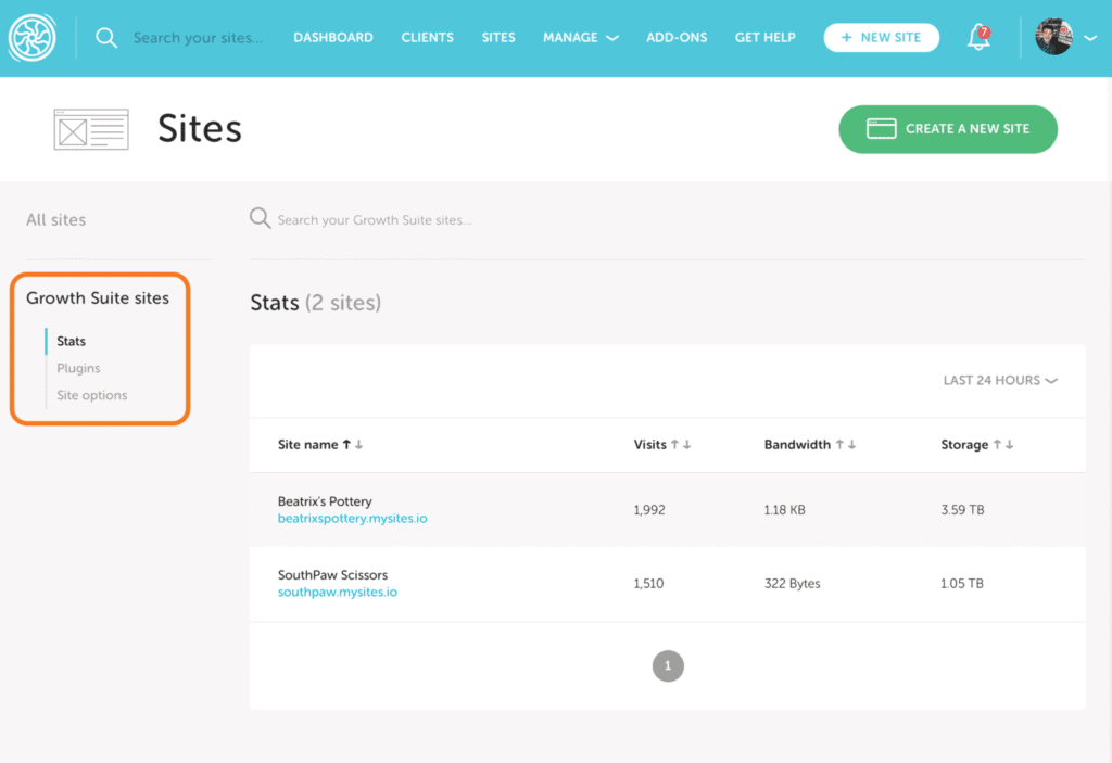 Flywheel Growth Suite Sites Management