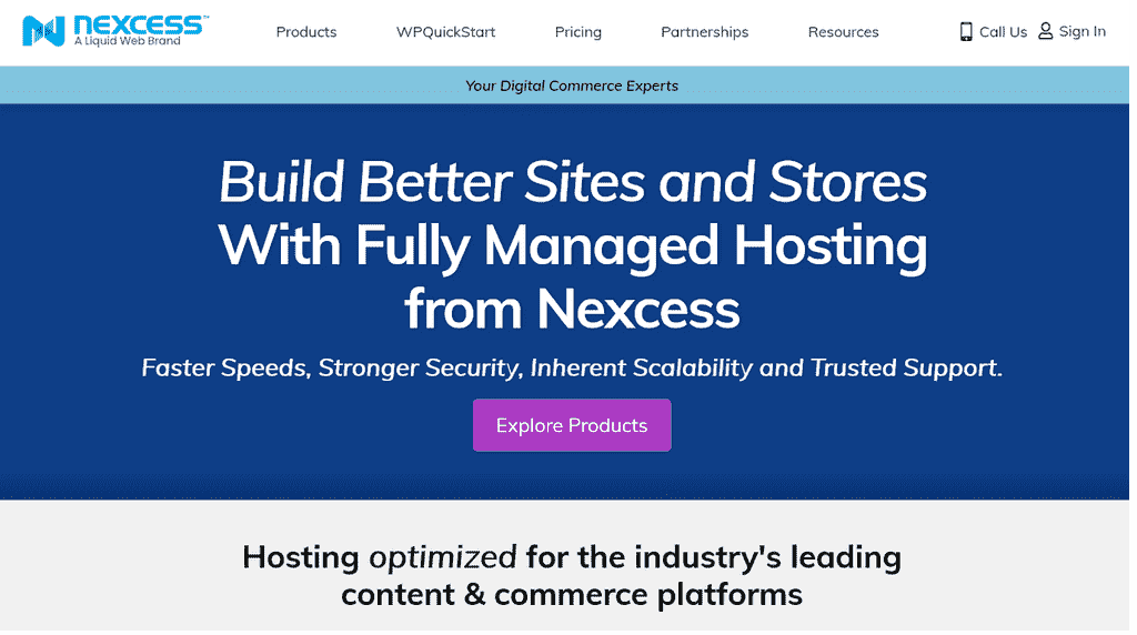 Nexcess Hosting Landing Page