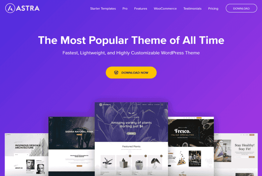 Astra WordPress Theme Landing Page