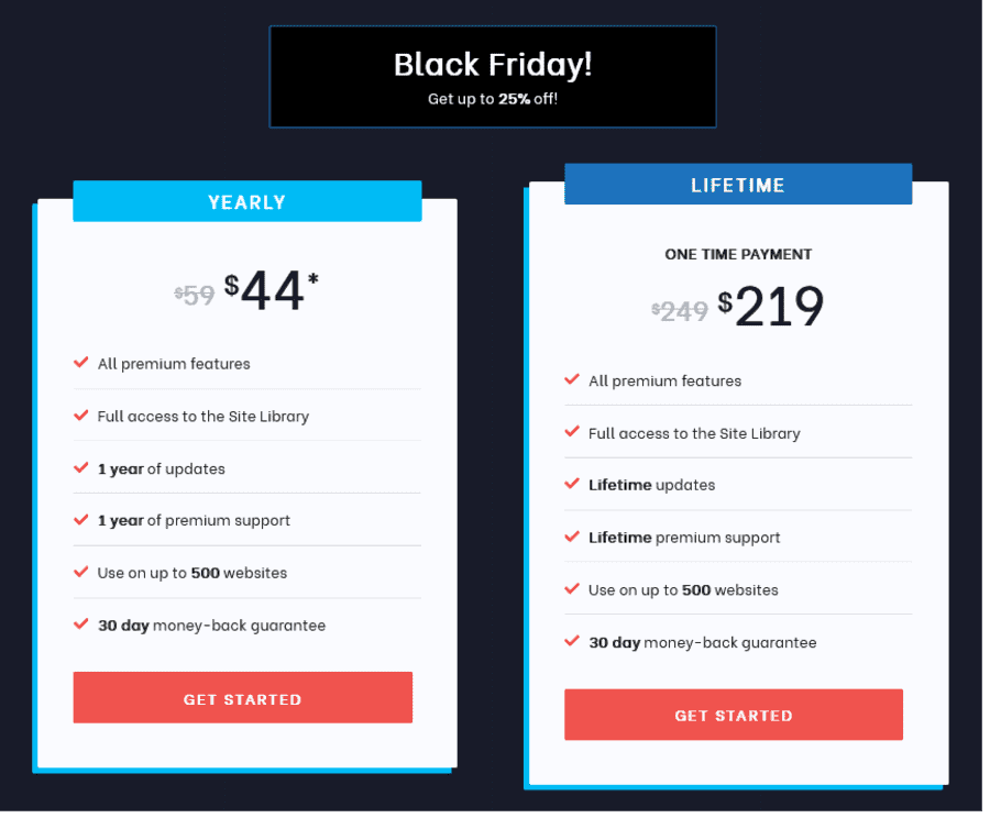 GeneratePress Black Friday Pricing