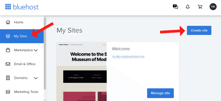 Install WordPress on Bluehost
