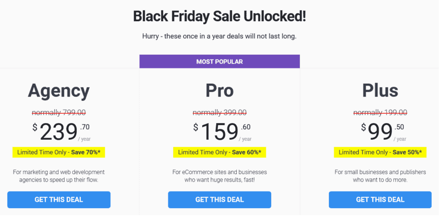 MonsterInsights Black Friday Pricing