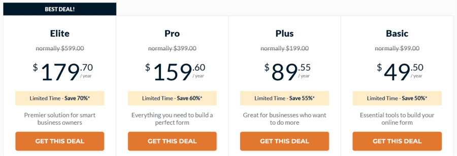 WPForms Black Friday Pricing