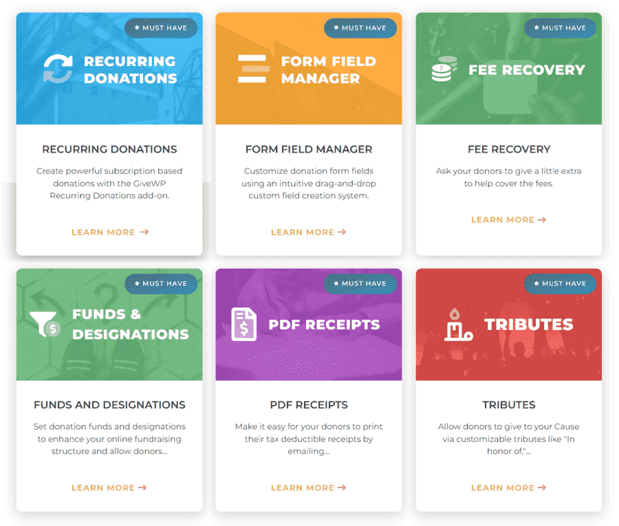 GiveWP Premium Add-ons