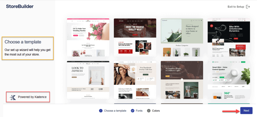 Pre-built Store Templates in Nexcess