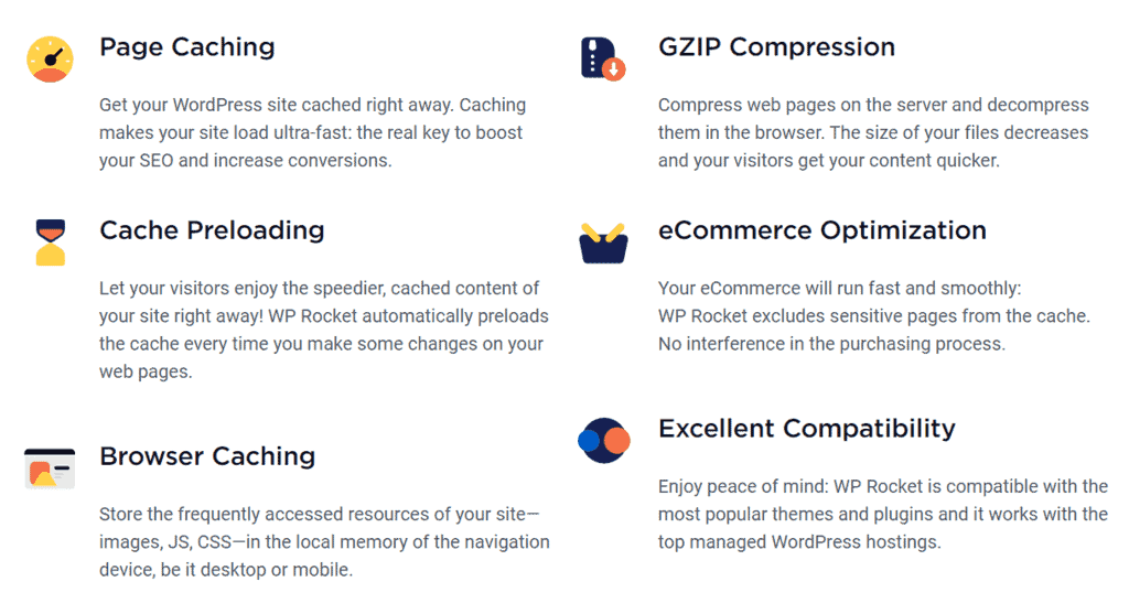 WP Rocket Features List