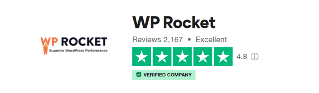 WP Rocket Rating on TrustPilot
