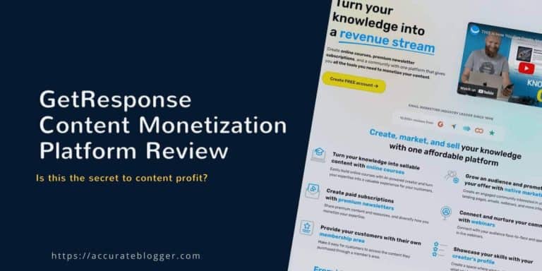 GetResponse Content Monetization Platform Review